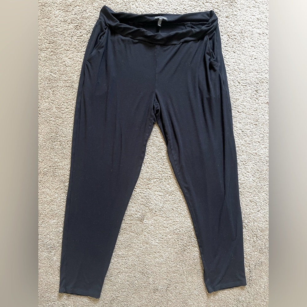 Eileen Fisher yoga Black Pull Out Trousers Size M